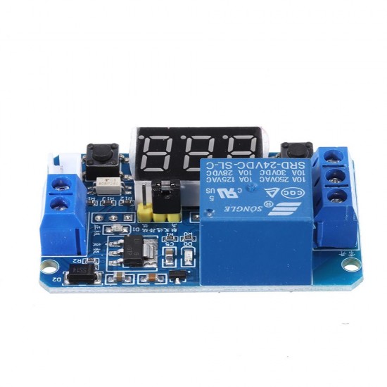 24V Trigger Time Delay Relay Module with LED Digital Display 0-999s 0-999min 0-999H Work-delay/Delay-work