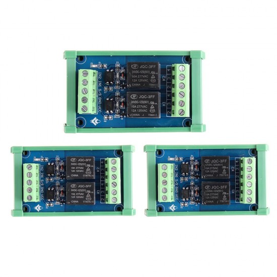 2CH Channel Optocoupler Isolation Relay Module 5V/12V/24V SCM PLC Signal Amplifier Board