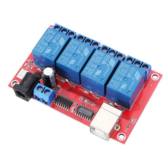 4 Channel 5V HID Driverless USB Relay USB Control Switch Computer Control Switch PC Intelligent Control Relay Module