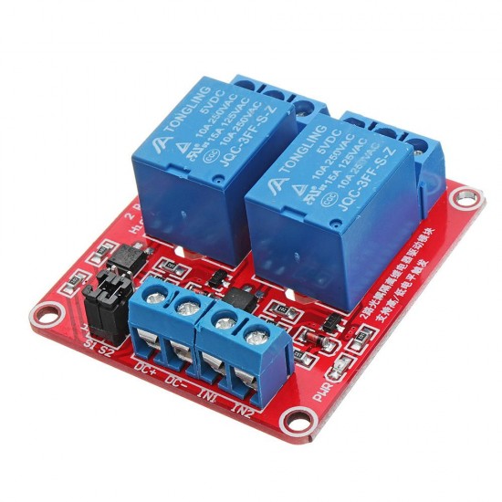 5Pcs 5V 2 Channel Level Trigger Optocoupler Relay Module