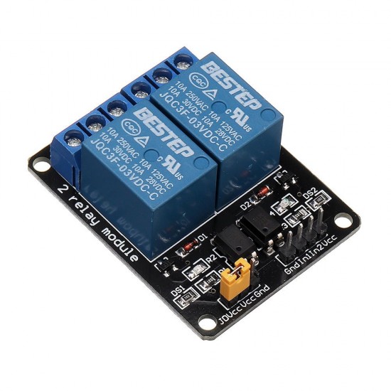 5pcs 2 Channel 3V Relay Module Low Level Trigger Optocoupler Isolation For Auduino