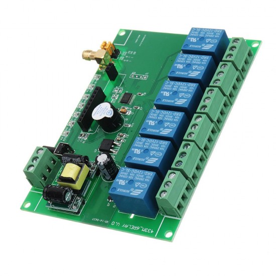 6 Channel DIY Receiver Relay Module Board With Wireless RF Remote Control Switch 110V-240V AC