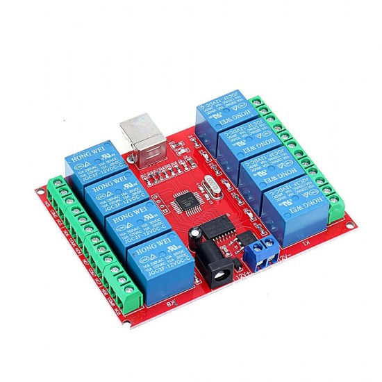 8CH Channel 12V Computer USB Control Switch Free Drive Relay Module PC Intelligent Controller