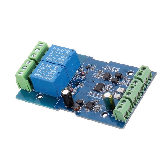 Dual 2-way Relay Module Switch Input and Output RS485/TTL Communication Controller