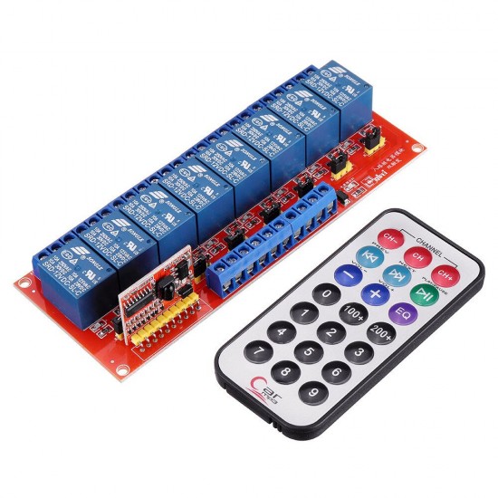 Multi-function Infrared Remote Control 8 Channel Relay Module Inching Switch/Self-lock Switch 5V/12V/24V for Arduino - products that work with official Arduino boards