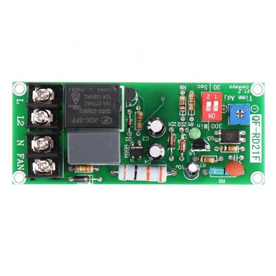 RD21F Delay Relay Module Power for Delay Off Fan Module AC 100V-220V Time 0.2S-300min Adjustable Delay