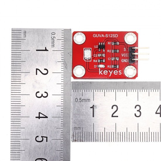 GUVA-S12SD 3528 Ultraviolet Sensor(Pad hole) with Pin Header Module Analog Signal 240-370nm