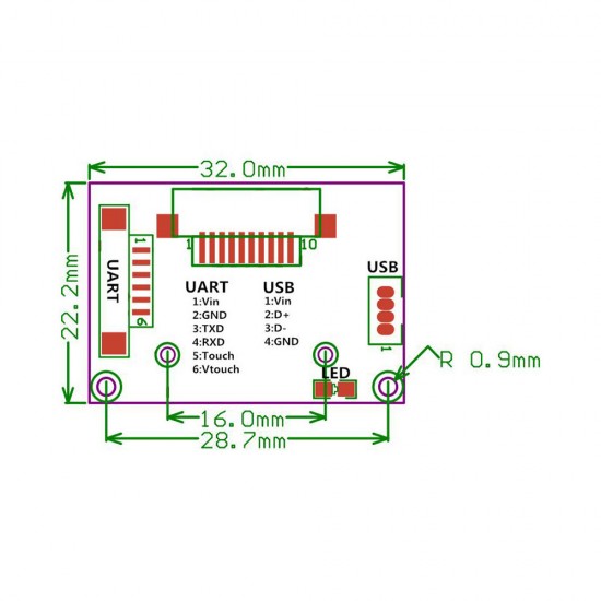 R303T USB Fingerprint Reader Access Control Recognition Touch Finger Sensor Module Scanner with 1000 Finger Capacity