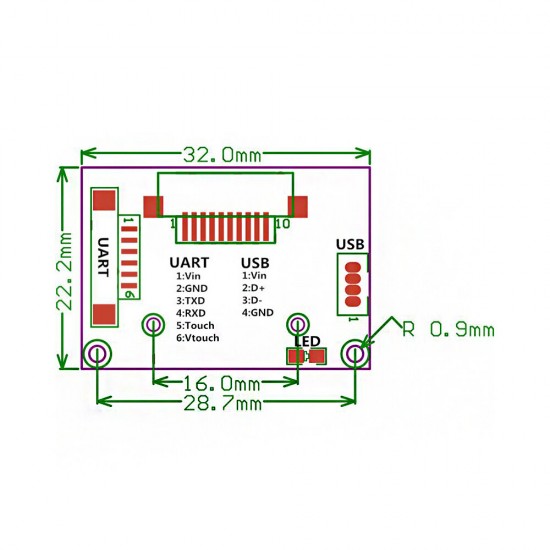 R311 Big Size Sensor Area Capacitive Fingerprint Access Control Module Scanner Fingerprint Reader