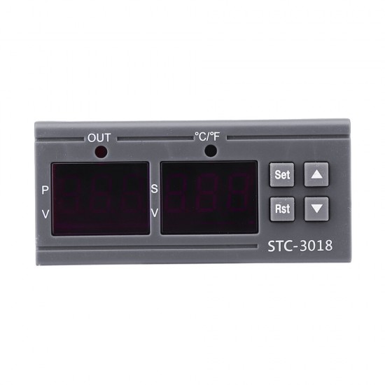 STC-3018 12V / 24V / 220V Digital Temperature Controller C/F Thermostat Relay 10A Heating/Cooling Thermoregulator with Dual LED Display