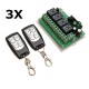 3Pcs 12V 4CH Channel 433Mhz Wireless Remote Control Switch With 2 Transimitter