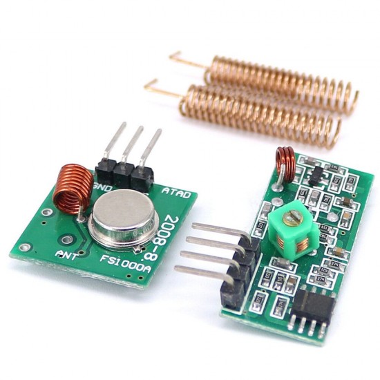 3pcs 433MHz RF Wireless Receiver Module Transmitter kit + 2PCS RF Spring Antenna for Arduino - products that work with official for Arduino boards