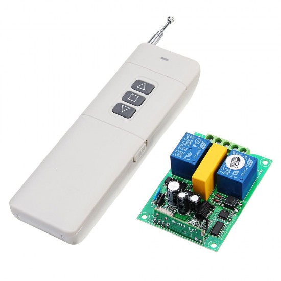433MHz AC220V 2 Channel Wireless Remote Control Switch Module Motor Forward Reverse Controller AK-DJZFZ+AK-3000-3 3 Key Transmitter