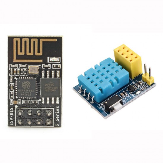 ESP8266 ESP-01 ESP-01S DHT11 Sensor Temperature and Humidity WiFi Node Module + ESP8266 ESP-01S Remote Serial Port WIFI Transceiver Wireless Module