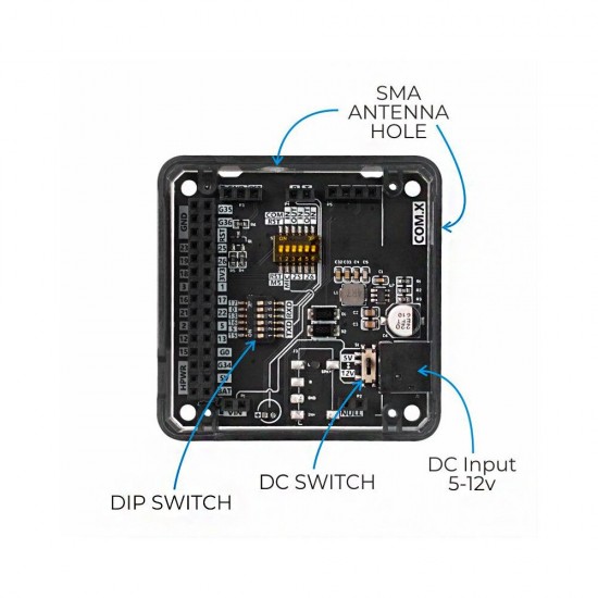 COM.GSM Module SIM800C Bulid-in 2G Communication Module ESP32 Stackable Module with SMA Antenna