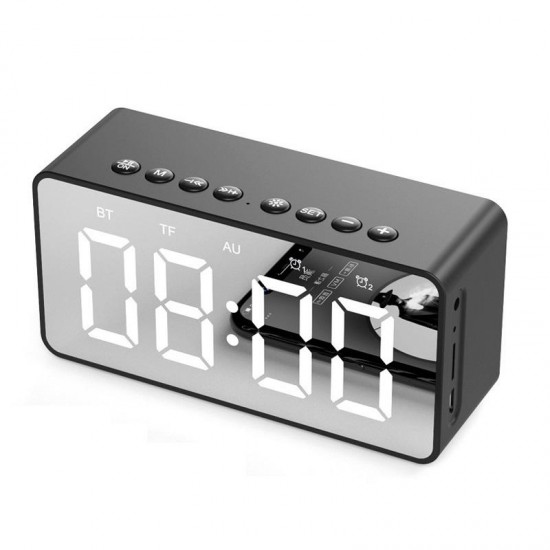 BT506 Wireless LED Display Mini Mirror Screen Alarm Clock bluetooth Speaker Music Player Loudspeaker