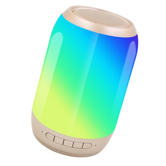 Portable Colorful LED Light Wireless bluetooth Speaker HiFi FM Radio TF Card Dual Bass Subwoofer with Mic