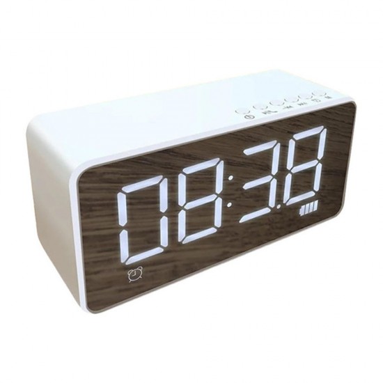 Q31 bluetooth Wireless Speaker 3.5mm AUX Jack Mirror LED Digital Display FM Radio Speaker Alarm Clock Player