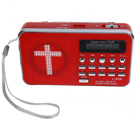 Bible AUX U-disk TF SD Card Audio MP3 Music Player Portable Mini FM Radio Speakers For Elders Gift