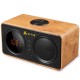 Golden Field D30 Wooden Retro Alarm Clock Wireless bluetooth Speaker Support TF Card AUX