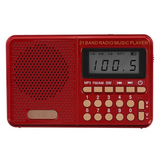 KK-62 Portable Retro Radio LED Display Speaker MP3 Player FM Radio TF Card U Disk AUX Mini Radio Speaker