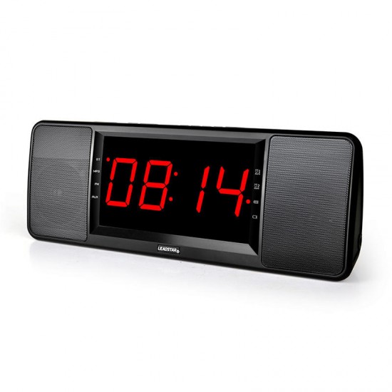 HiFi Dual Unit Wireless bluetooth Speaker LED Display Alarm Clock 1800mAh TF Card Subwoofer