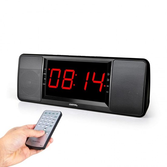 HiFi Dual Unit Wireless bluetooth Speaker LED Display Alarm Clock 1800mAh TF Card Subwoofer