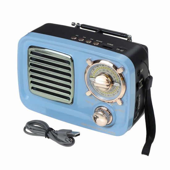 MD-309BT Portable Retro FM AM SW Radio Bass bluetooth Speaker MP3 Player USB AUX TF Card