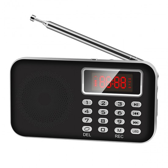 Mini Portable LCD Digital FM Radio Speaker USB SD TF Card MP3 Music Player Elderly