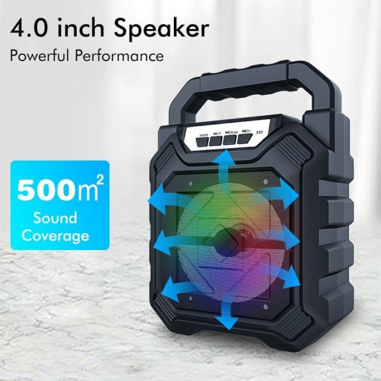 Outdoor Portable Wireless bluetooth Speaker With Mic FM Radio Stereo Waterproof Soundbox Support AUX/USB/TF/FM