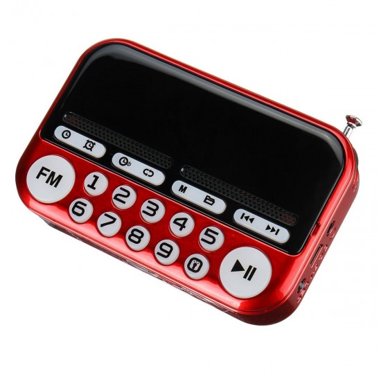 Portable Digital Display FM Radio TF Card USB MP3 Music Player Clock Alarm Radio Speaker