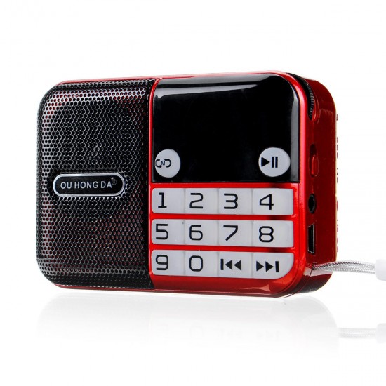 Portable FM Radio 70-108MHZ Digital Display Power off Memory USB TF Card Speaker MP3 Music Palyer