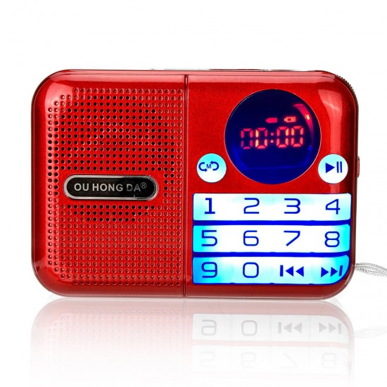 Portable FM Radio 70-108MHZ Power off Memory Digital Display TF Card USB Music Player Speaker