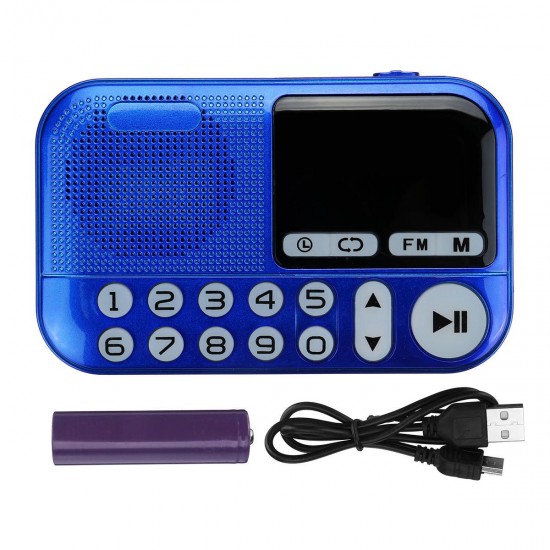 Portable FM Radio Digital Display Dual Voice Coil Speaker TF Card Music Player