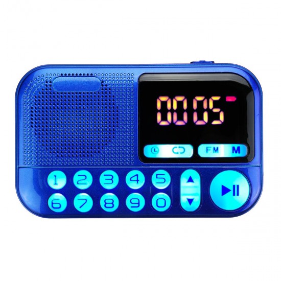 Portable FM Radio Digital Display Dual Voice Coil Speaker TF Card Music Player