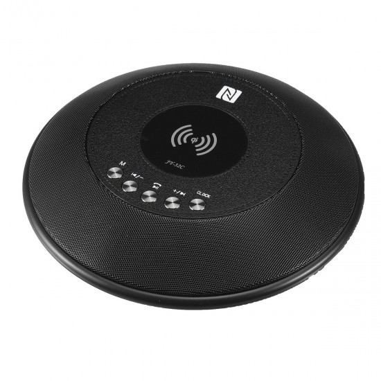 Portable USB Charging bluetooth Speaker Wireless Charger Stereo Subwoofer Digital Alarm Clock Built-in FM Radio Mic