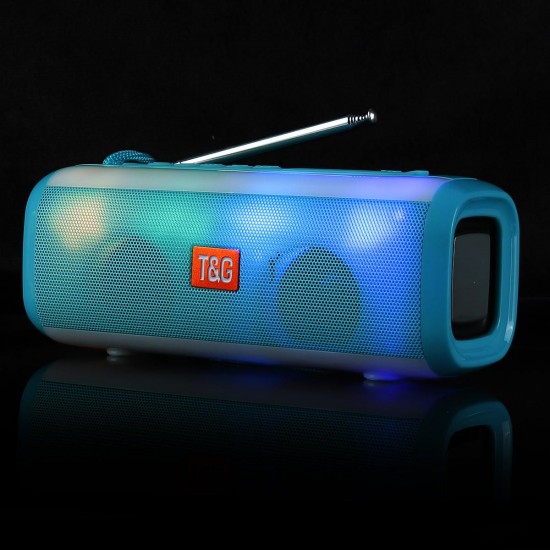 Portable bluetooth Wireless Speaker Dual Drivers FM Radio TF Card 3D Stereo LED Light Subwoofer with Mic