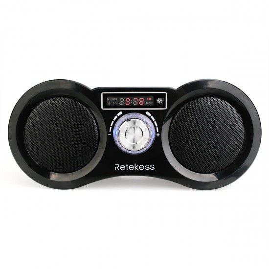 Digital Display FM AM Stereo Radio Dual 1.6W Bass Loudspeaker USB Disk SD Card MP3 Player AUX Speaker