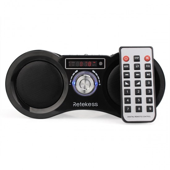 Digital Display FM AM Stereo Radio Dual 1.6W Bass Loudspeaker USB Disk SD Card MP3 Player AUX Speaker