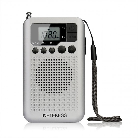 TR106 Portable FM AM Radio 87-108 MHz 520-1710 KHz with LCD Screen Speaker Headphone Jack Alarm Clock