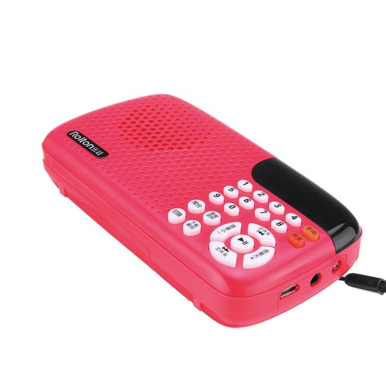 W105 Portable Mini FM Radio Speaker Music Player Tf Card With LED Display And Flashlight