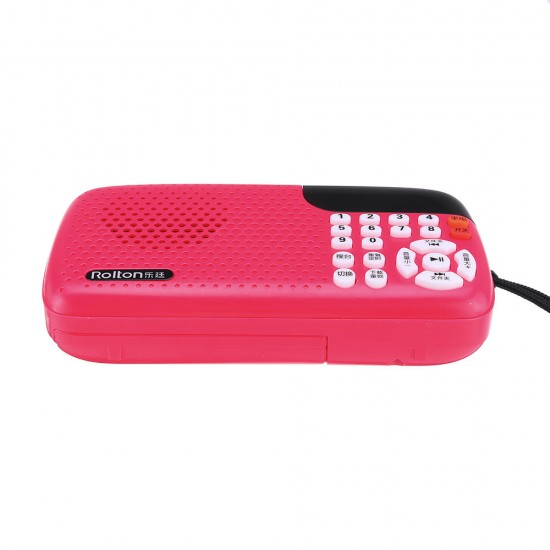 W105 Portable Mini FM Radio Speaker Music Player Tf Card With LED Display And Flashlight