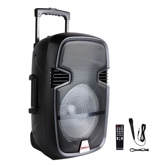 PK12 Portable Bluetooth Speaker Trolley Large Powerful Karaoke Light Speakers Sound Box with Radio TF USB Music Player Aux for Party