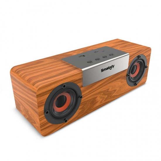 bluetooth 5.0 Speaker Portable Wooden Wireless TWS Speaker Stereo Subwoofer TF Card FM Headset