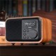 D90 Wooden Subwoofer Alarm Clock Microphone bluetooth Speaker Support U Disk TF Card AUX