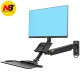 NB MC32 Aluminum Ergonomic Wall Mount Sit-Stand Workstation 22-32in Monitor Holder Gas Strut Arm with keyboard Tray Rotate LCD Bracket