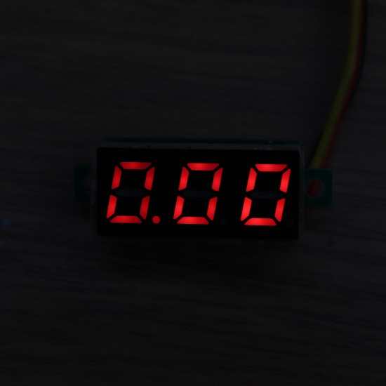 3pcs 0.28 Inch Three-wire 0-100V Digital Red Display DC Voltmeter Adjustable Voltage Meter