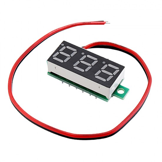 3pcs 0.28 Inch Two-wire 2.5-30V Digital Green Display DC Voltmeter Adjustable Voltage Meter