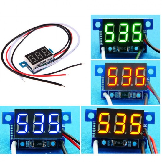 3pcs Green Light Mini 0.36 Inch DC Current Meter DC0-999mA 4-30V Digital Display With Reverse Connection Protection Ammeter