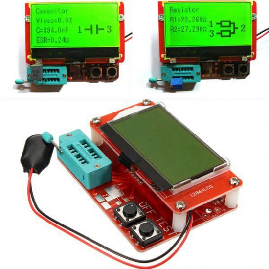 Transistor Tester ESR Capacitance Meter Resistance Inductance Measuring